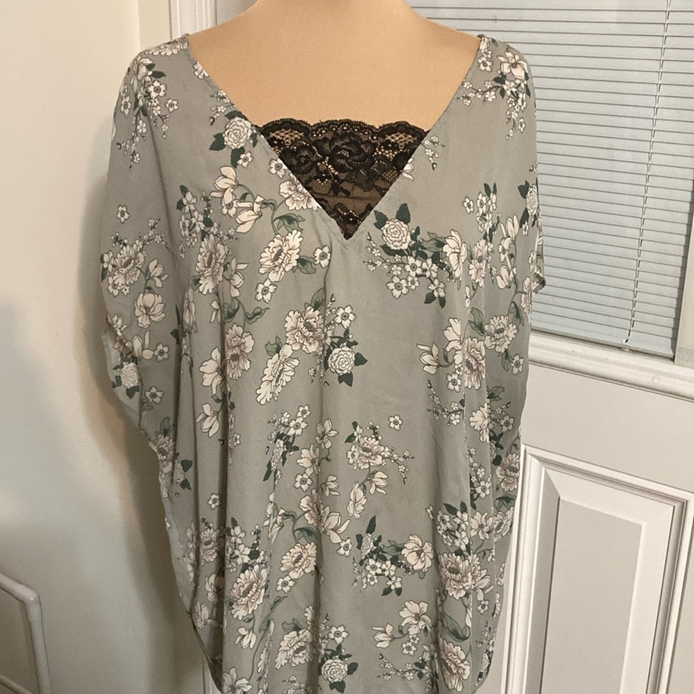 Georgette Lace Inset Blouse - Picture 2 of 7
